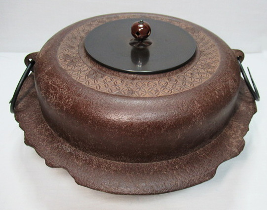 茶釜 筒釜 佐藤浄精造 糸目地紋